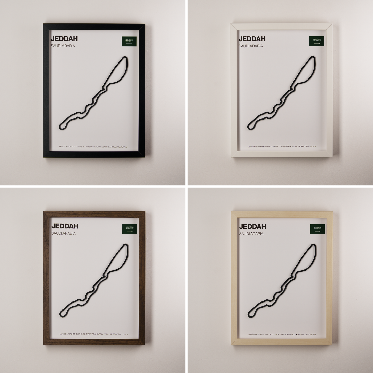 Jeddah Corniche Circuit 3D Track Wall Art – Saudi Arabian Grand Prix Motorsport Print