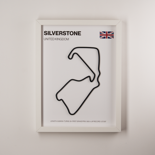 Silverstone Circuit 3D Track Wall Art – British Grand Prix Motorsport Print