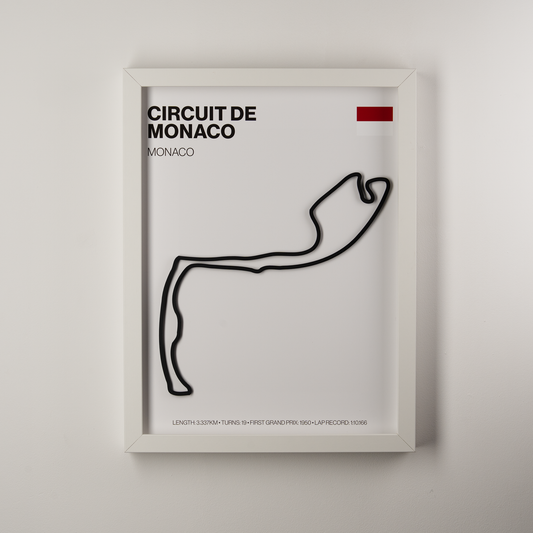 Monaco Circuit 3D Track Wall Art – Monaco Grand Prix Motorsport Print