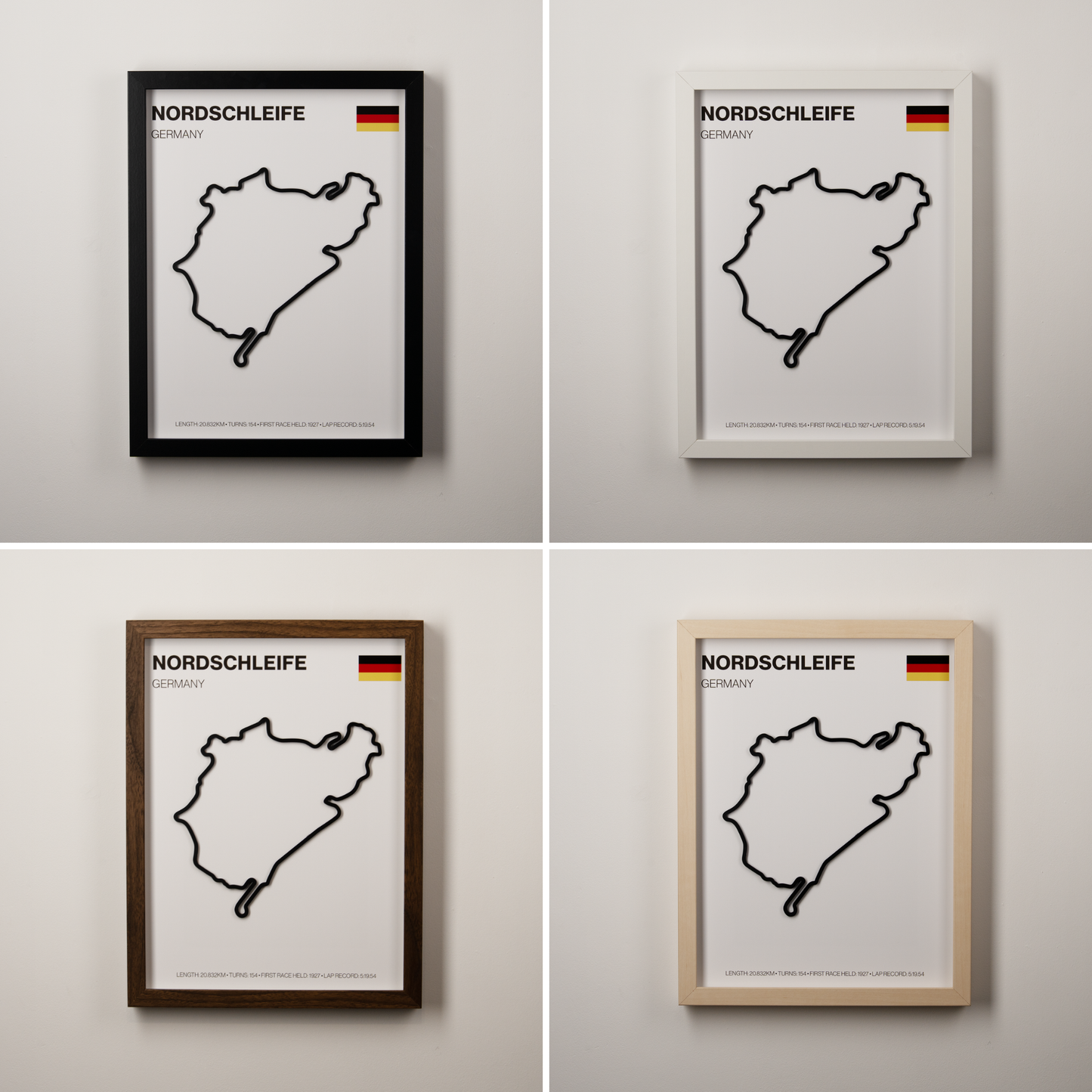 Nürburgring Nordschleife Circuit 3D Track Wall Art – German Motorsport Print