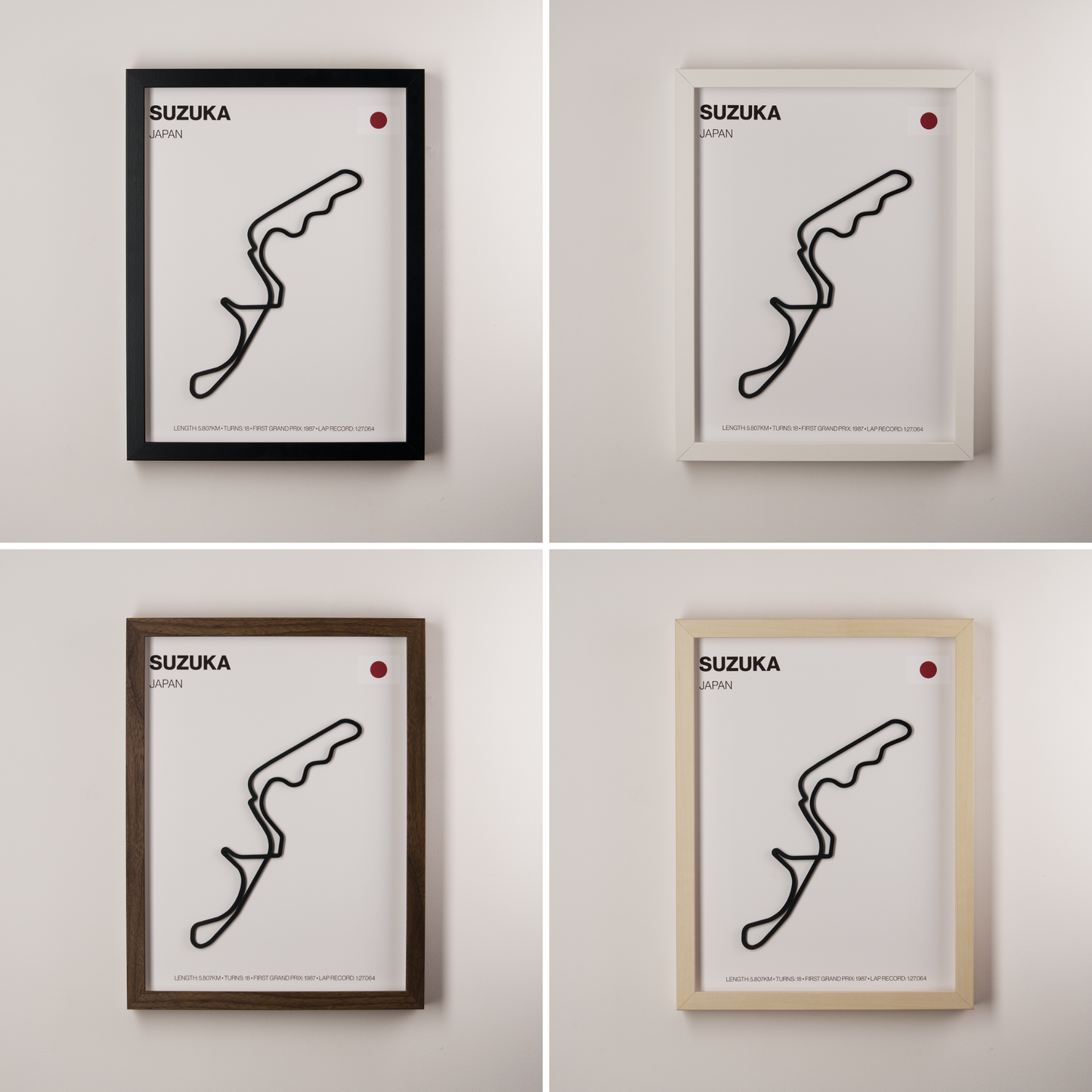 Suzuka Circuit 3D Track Wall Art – Japanese Grand Prix Motorsport Print