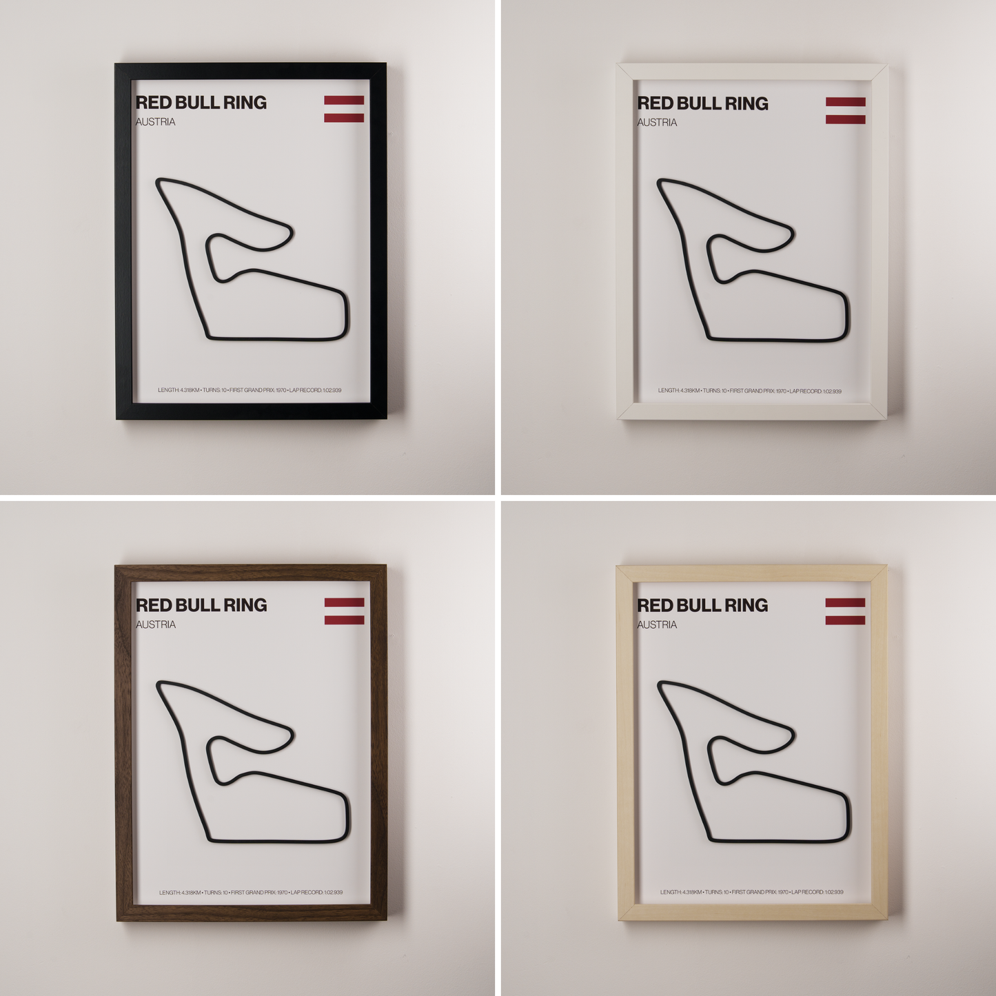 Red Bull Ring Circuit 3D Track Wall Art – Austrian Grand Prix Motorsport Print