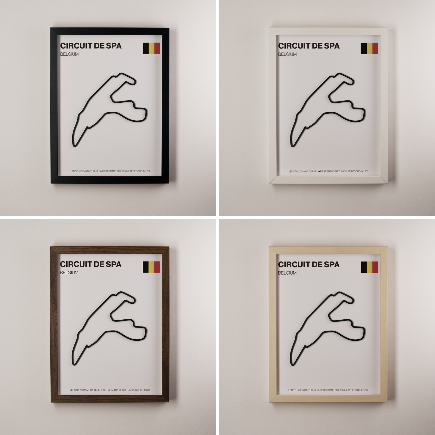 Spa-Francorchamps Circuit 3D Track Wall Art – Belgian Grand Prix Motorsport Print