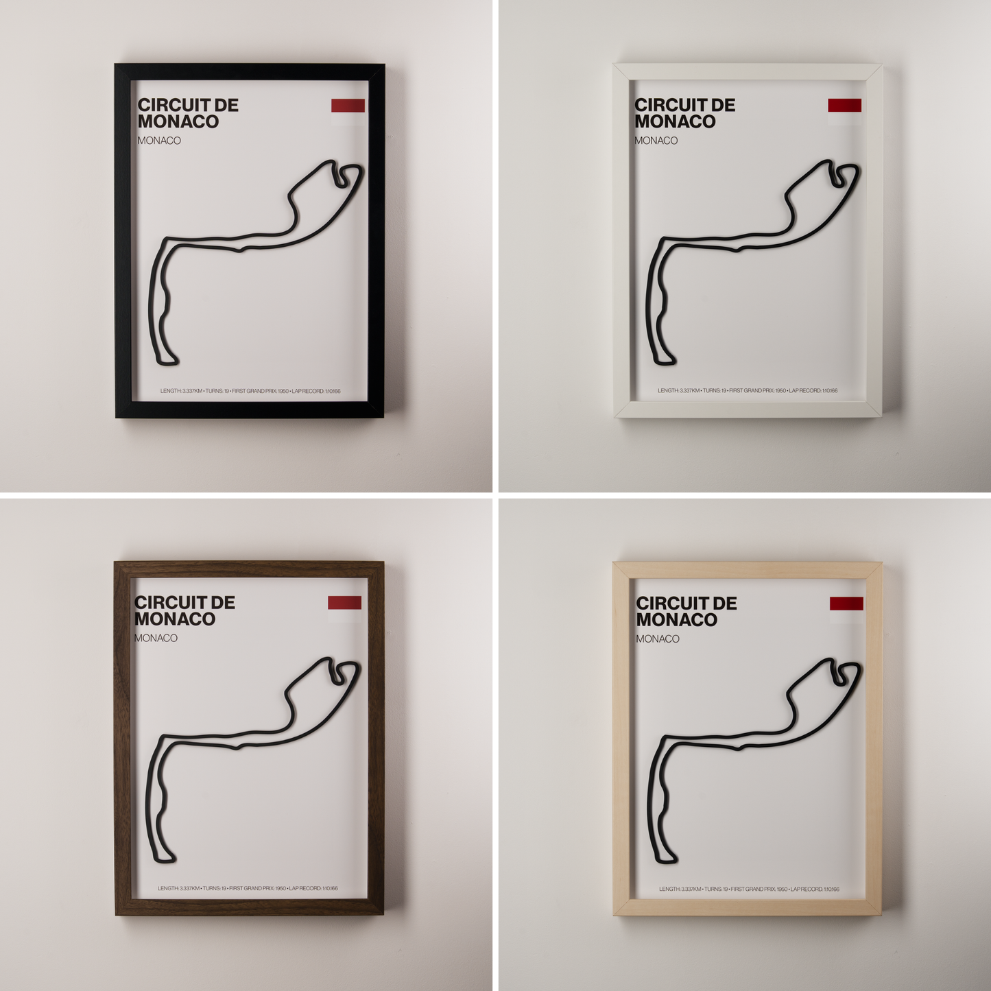 Monaco Circuit 3D Track Wall Art – Monaco Grand Prix Motorsport Print