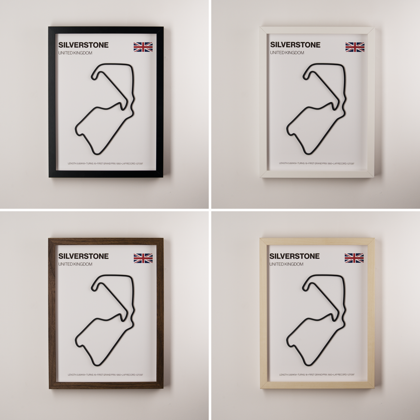Silverstone Circuit 3D Track Wall Art – British Grand Prix Motorsport Print