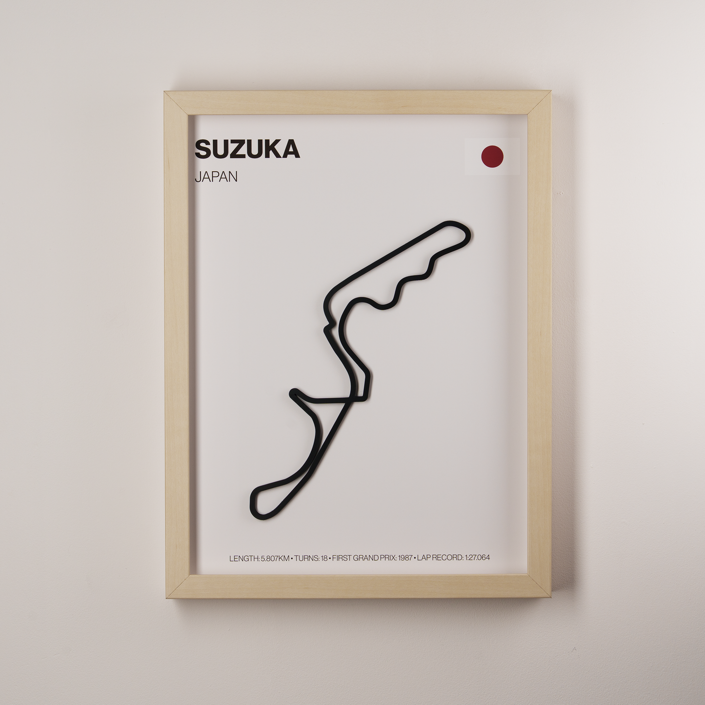 Suzuka Circuit 3D Track Wall Art – Japanese Grand Prix Motorsport Print