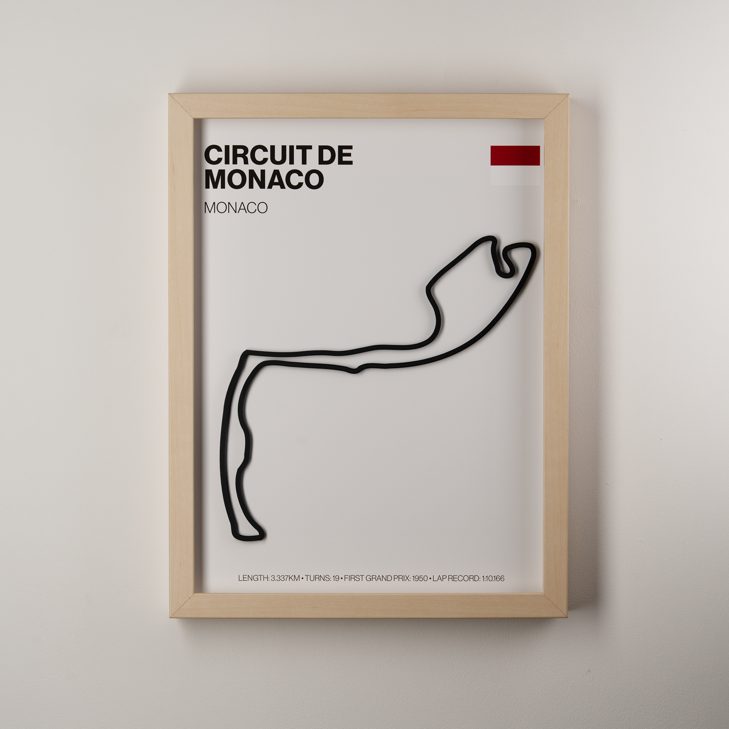 Monaco Circuit 3D Track Wall Art – Monaco Grand Prix Motorsport Print
