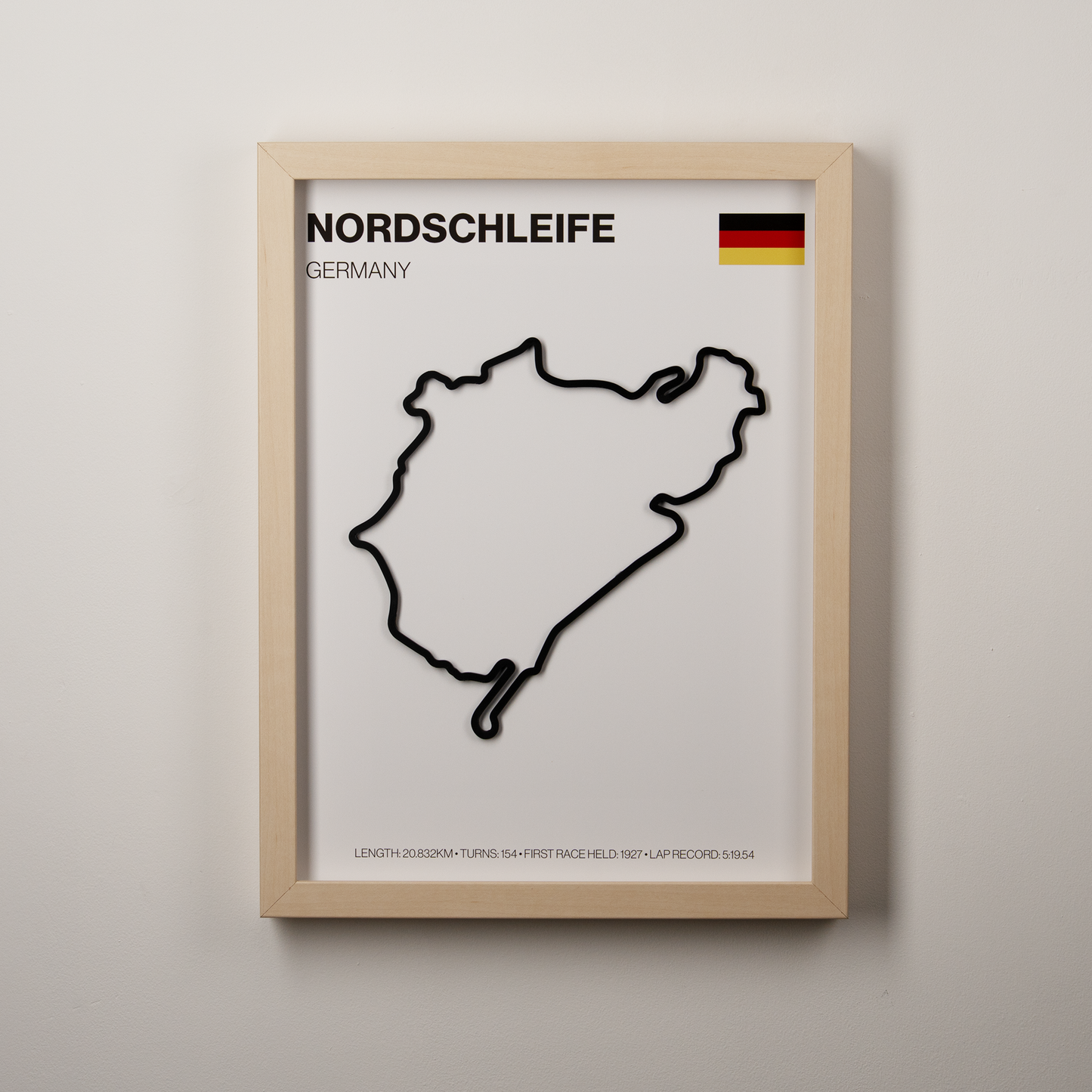 Nürburgring Nordschleife Circuit 3D Track Wall Art – German Motorsport Print