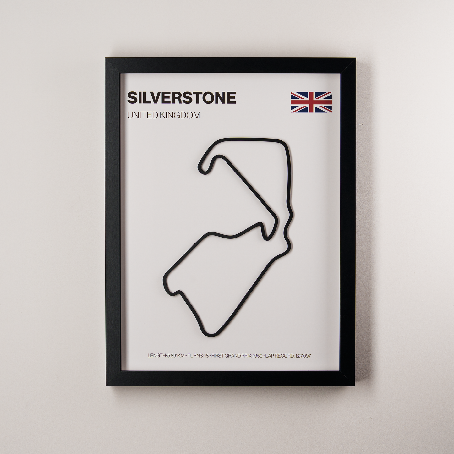 Silverstone Circuit 3D Track Wall Art – British Grand Prix Motorsport Print