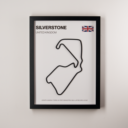 Silverstone Circuit 3D Track Wall Art – British Grand Prix Motorsport Print
