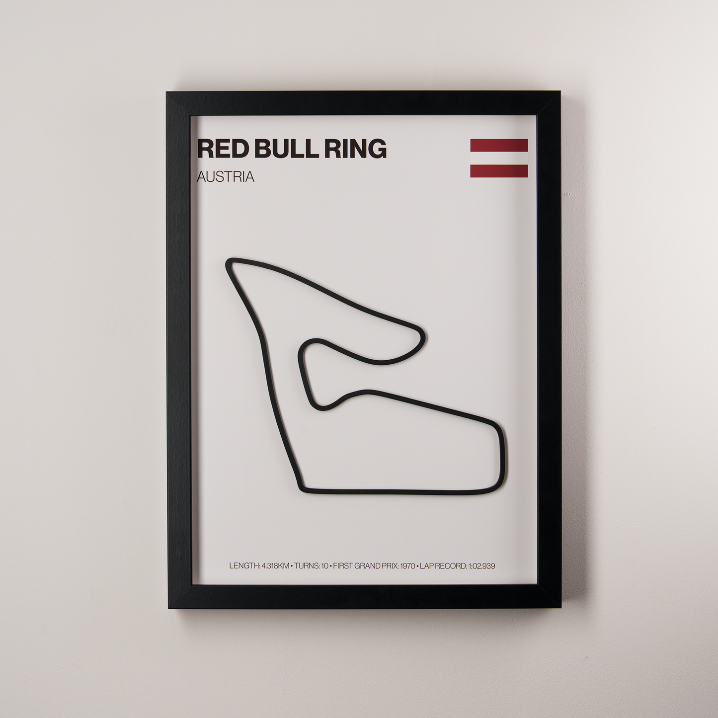 Red Bull Ring Circuit 3D Track Wall Art – Austrian Grand Prix Motorsport Print