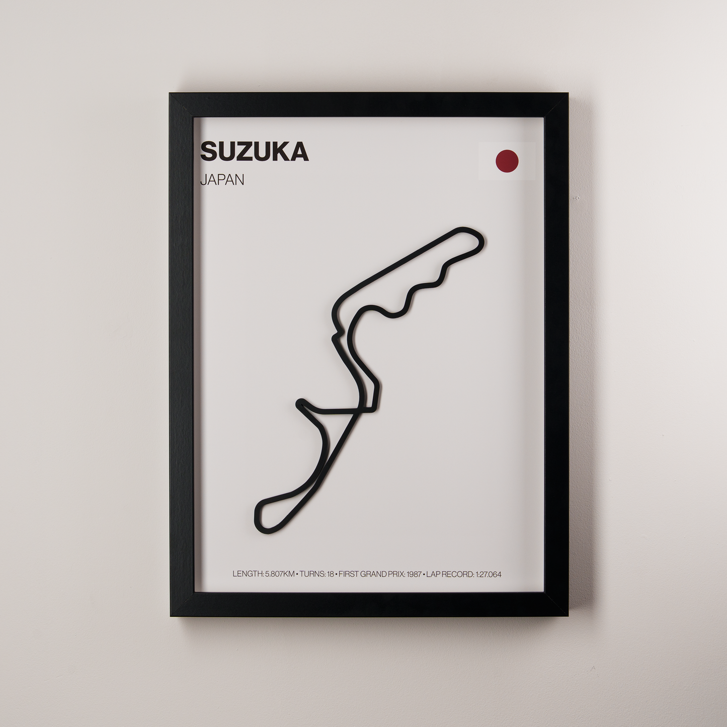 Suzuka Circuit 3D Track Wall Art – Japanese Grand Prix Motorsport Print