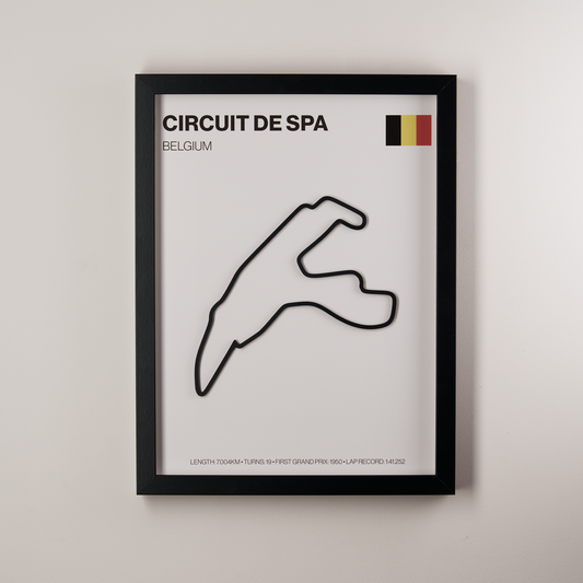 Spa-Francorchamps Circuit 3D Track Wall Art – Belgian Grand Prix Motorsport Print