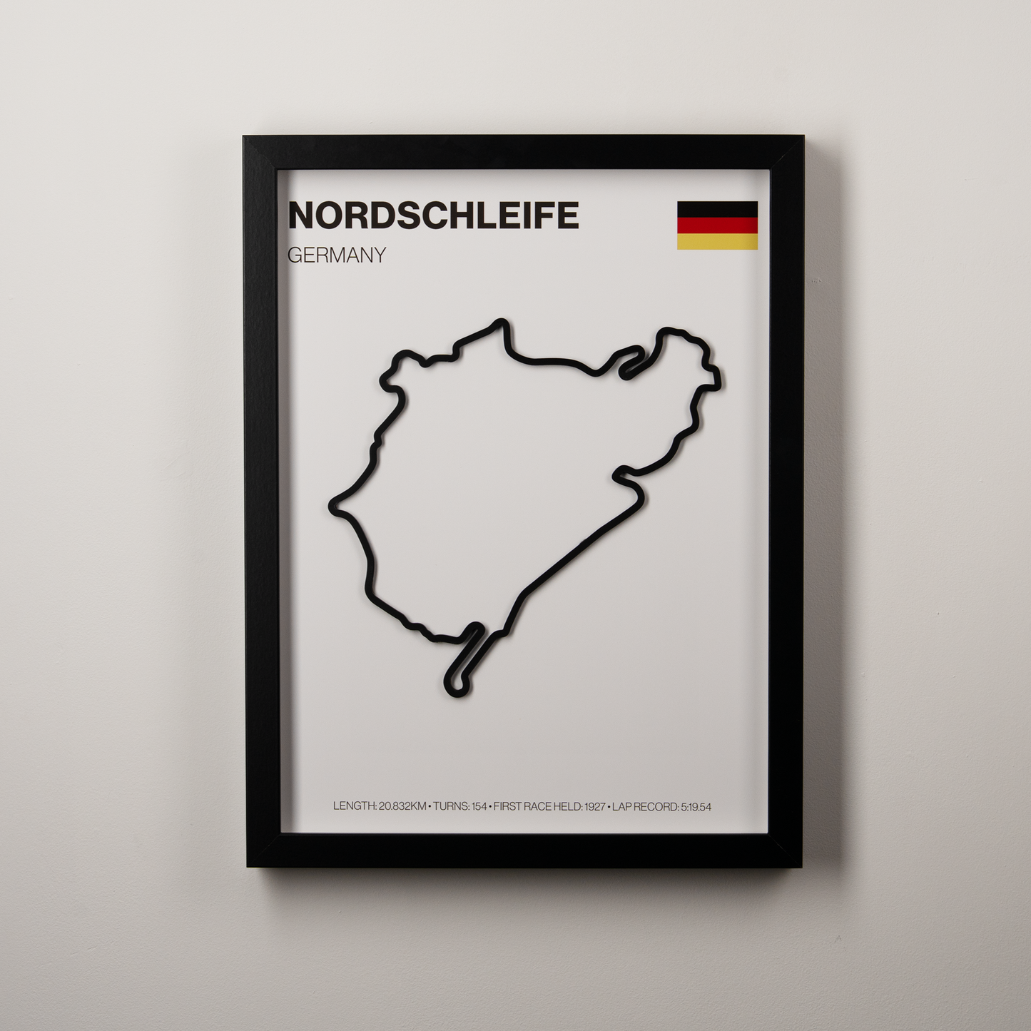 Nürburgring Nordschleife Circuit 3D Track Wall Art – German Motorsport Print