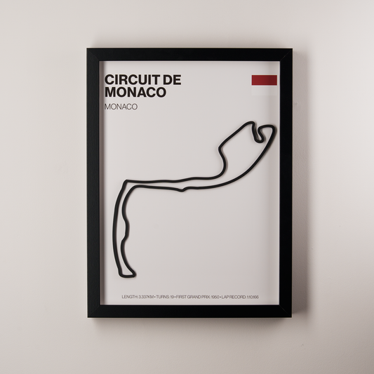 Monaco Circuit 3D Track Wall Art – Monaco Grand Prix Motorsport Print