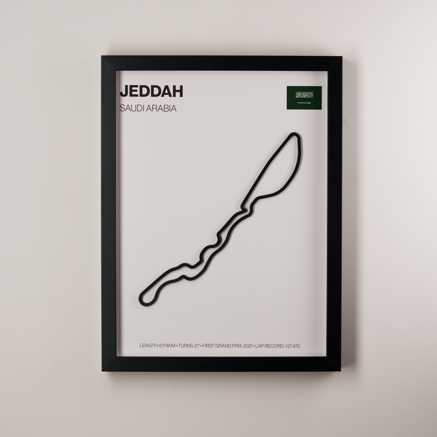 Jeddah Corniche Circuit 3D Track Wall Art – Saudi Arabian Grand Prix Motorsport Print
