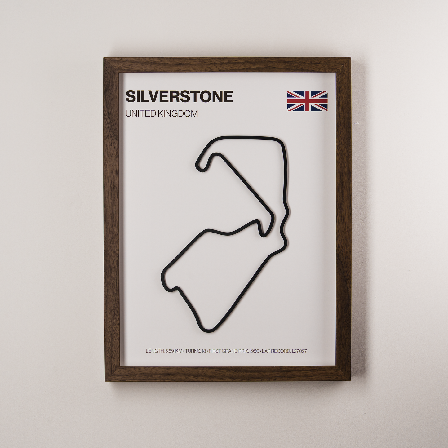 Silverstone Circuit 3D Track Wall Art – British Grand Prix Motorsport Print