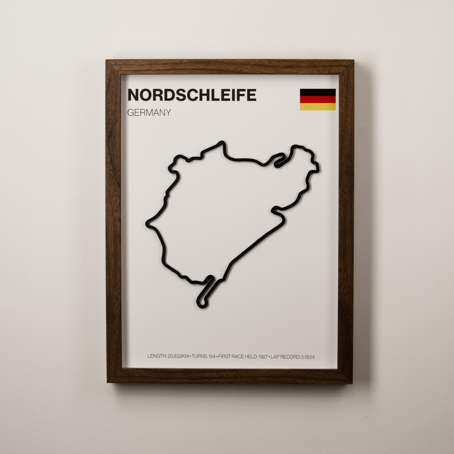 Nürburgring Nordschleife Circuit 3D Track Wall Art – German Motorsport Print