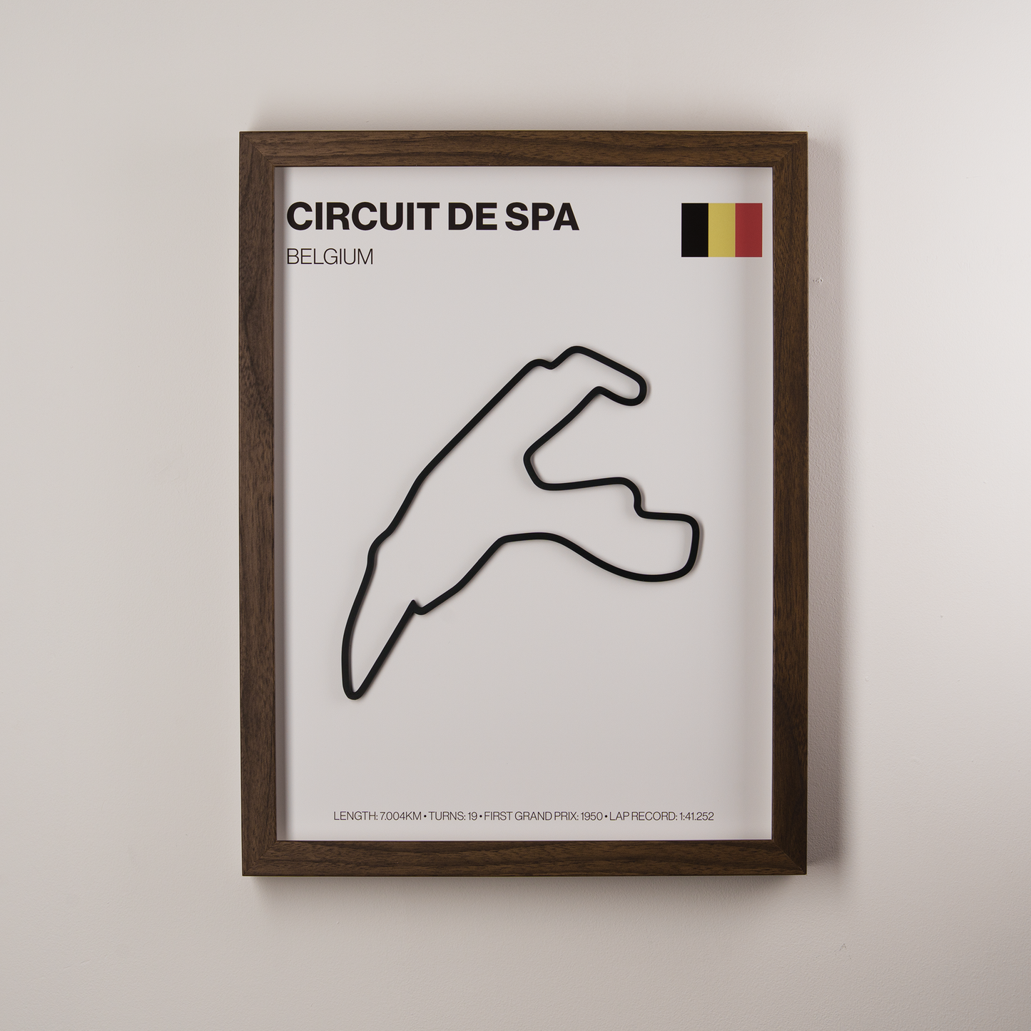 Spa-Francorchamps Circuit 3D Track Wall Art – Belgian Grand Prix Motorsport Print