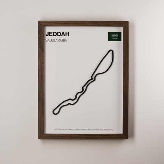Jeddah Corniche Circuit 3D Track Wall Art – Saudi Arabian Grand Prix Motorsport Print
