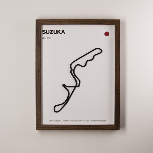 Suzuka Circuit 3D Track Wall Art – Japanese Grand Prix Motorsport Print