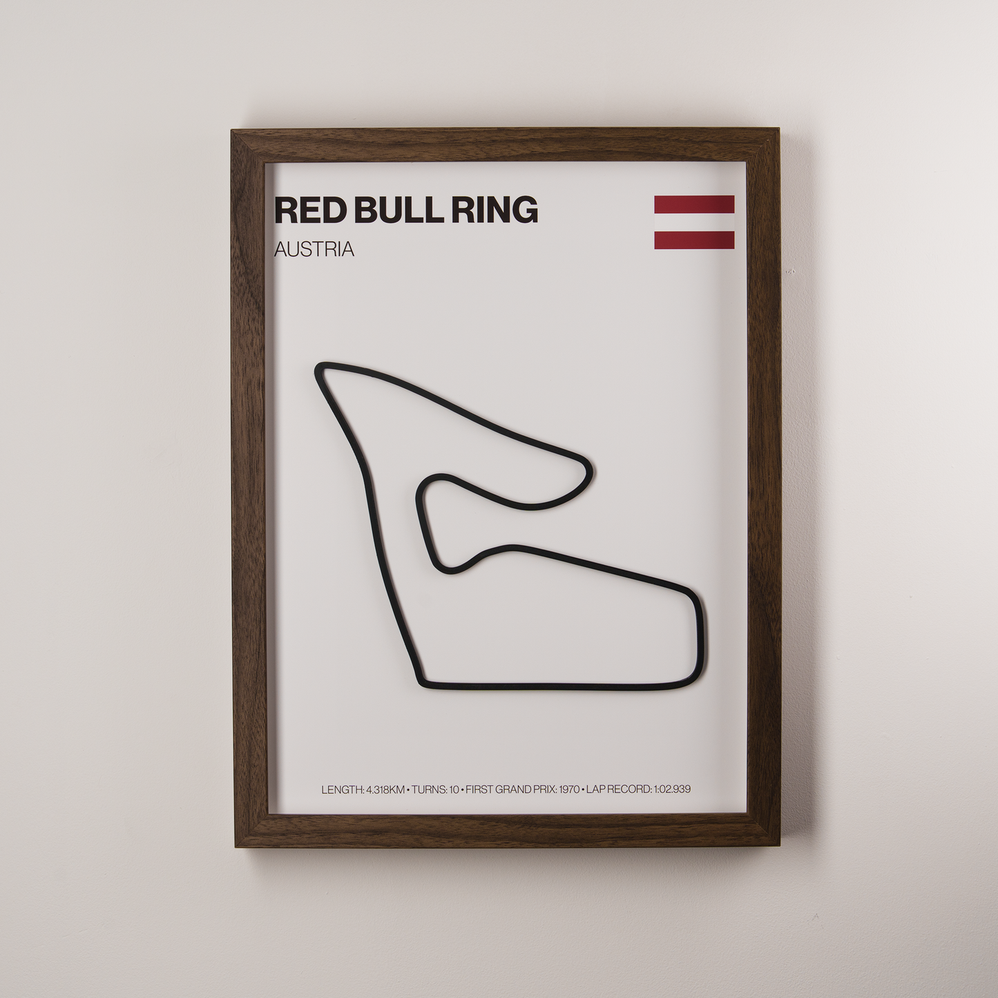Red Bull Ring Circuit 3D Track Wall Art – Austrian Grand Prix Motorsport Print