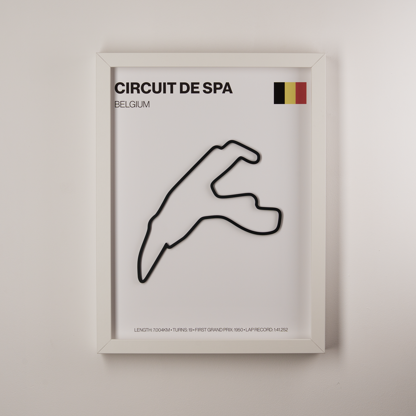 Spa-Francorchamps Circuit 3D Track Wall Art – Belgian Grand Prix Motorsport Print