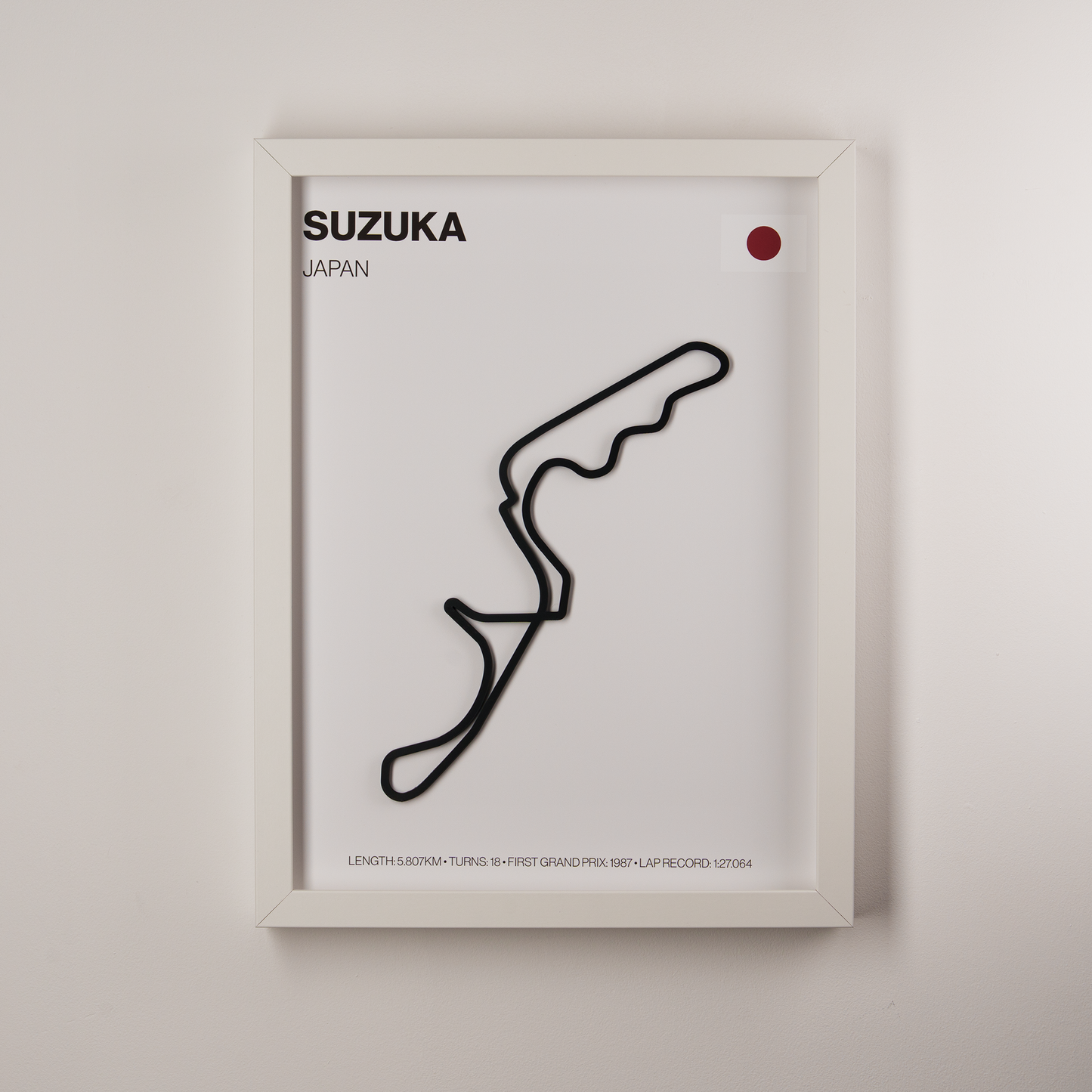 Suzuka Circuit 3D Track Wall Art – Japanese Grand Prix Motorsport Print