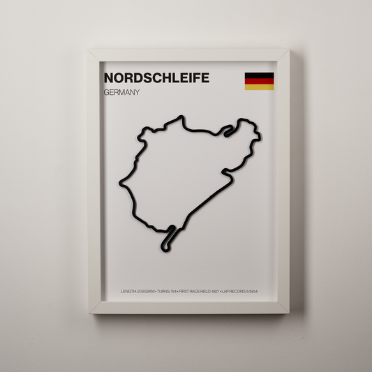 Nürburgring Nordschleife Circuit 3D Track Wall Art – German Motorsport Print